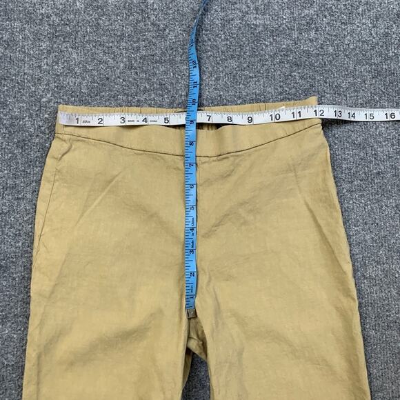 Theory Pants Womens 00 Honey Linen Blend Basic Pull On Capri Stretch Eco Crunch - Picture 5 of 12